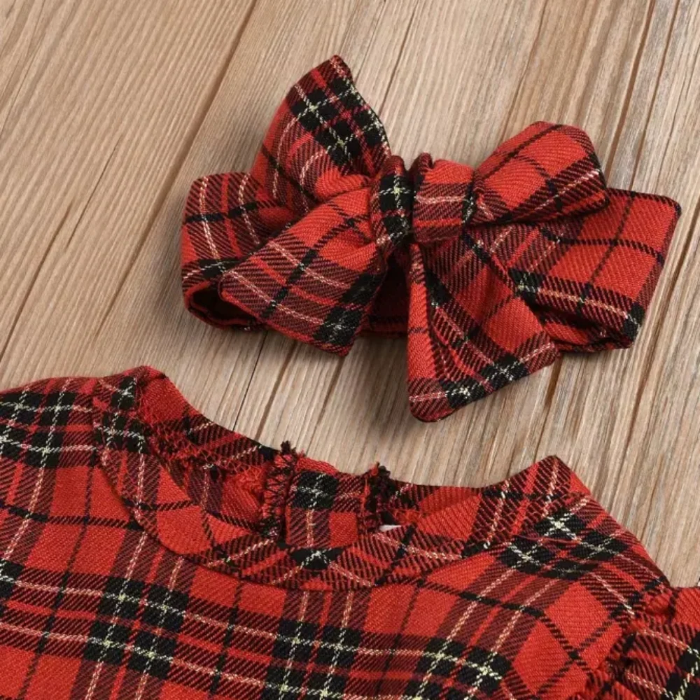 Plaid Tartan Christmas Outfit Clothes Dress Disney Romper Minnie Mouse Dress
